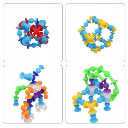 KLOCKI KONSTRUKCYJNE SILIKONOWE PRZYSSAWKI 96 el