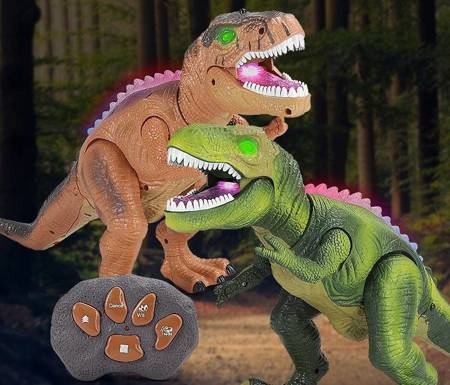 MEGA DINOZAUR T-REX CHODZI RYCZY ŚWIECI NA PILOT