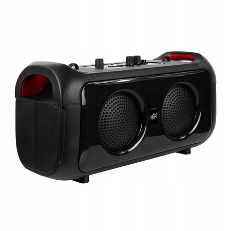 MOCNY GŁOŚNIK BLUETOOTH PRZENOŚNY BOOMBOX MIKROFON USB SD RADIO FM KARAOKE