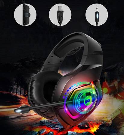 SŁUCHAWKI GAMINGOWE HEADSET GRACZA PC PS4 PS5 XBOX Onikuma K1B RGB